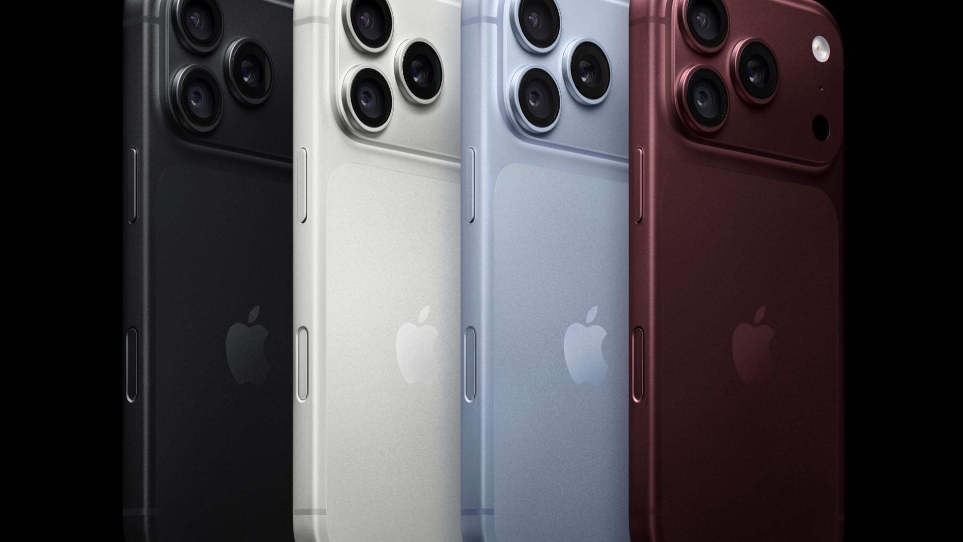 Four iPhone 18 Pro models shown in different finishes