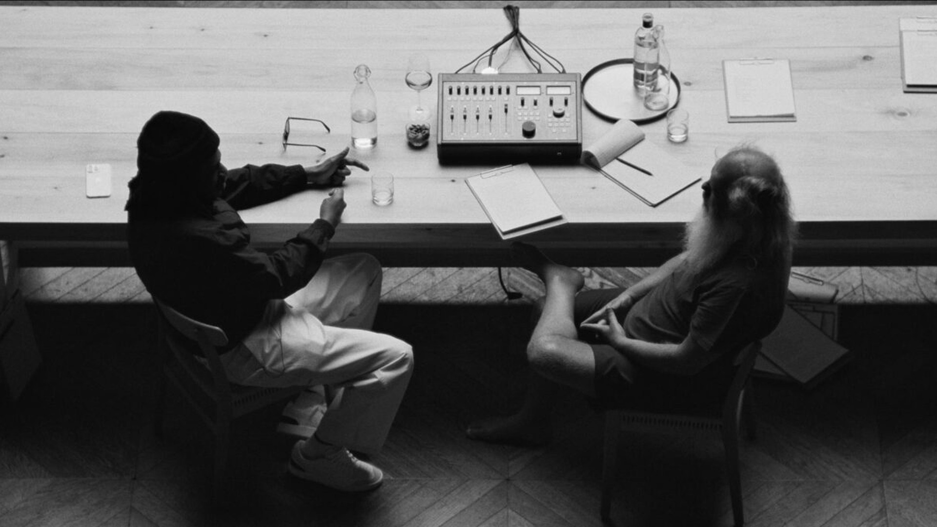 Jay-Z and Rick Rubin seated together for the HBO docuseries JAŸ-Z In 8