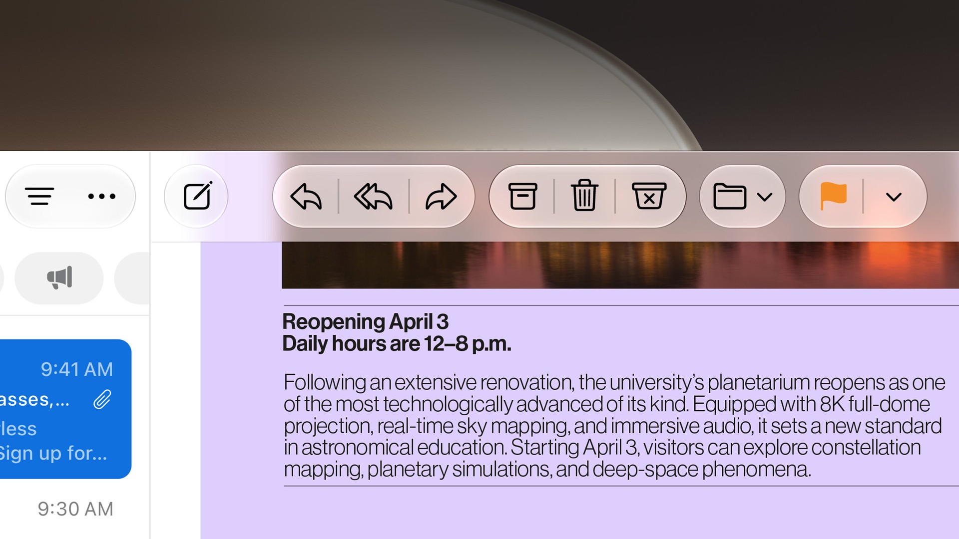 Liquid Glass toolbar controls in macOS 27 Golden Gate