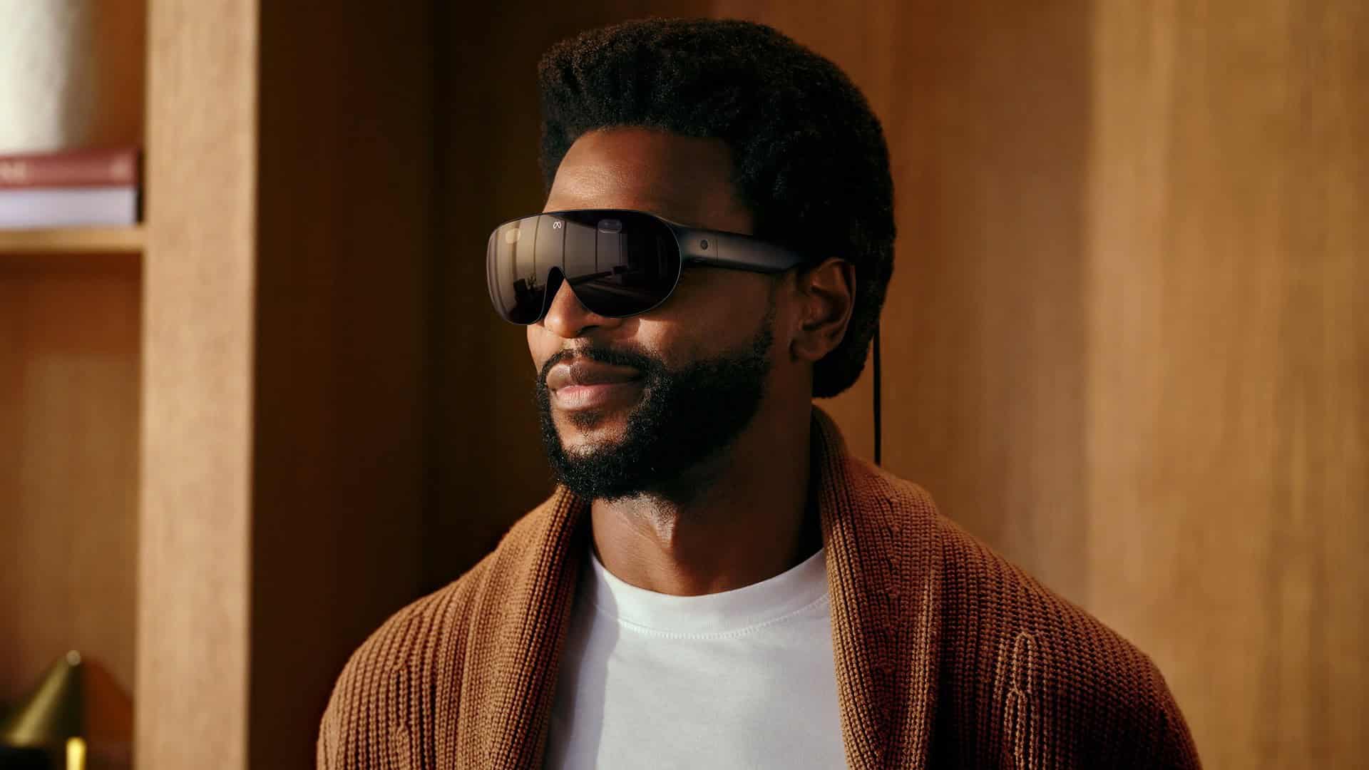 A person wearing the newly announced Meta VR Glasses