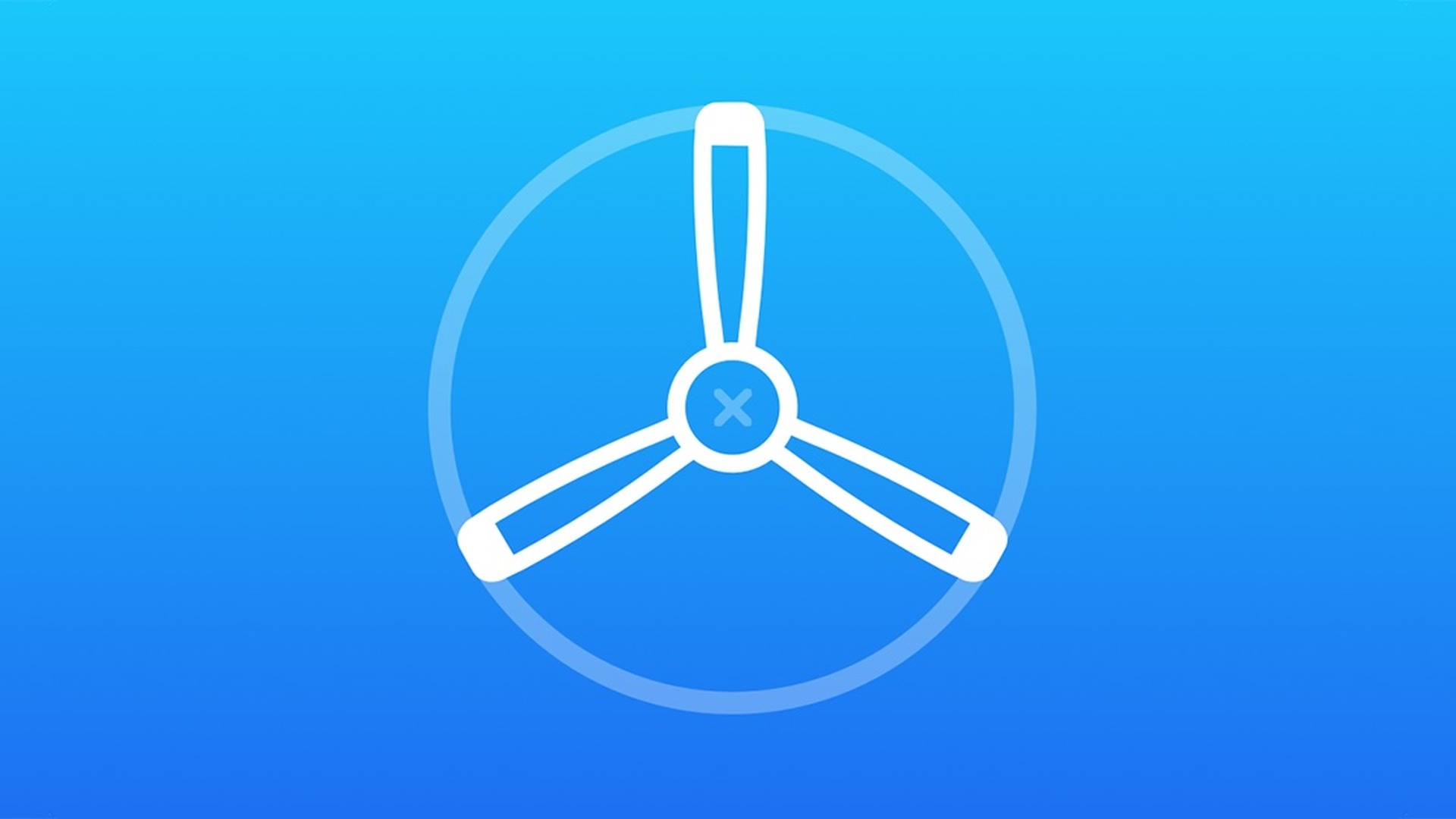 Apple TestFlight propeller icon on a blue background