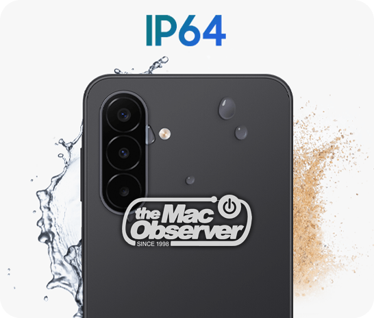 Samsung Galaxy A18 IP64 dust and splash resistance graphic