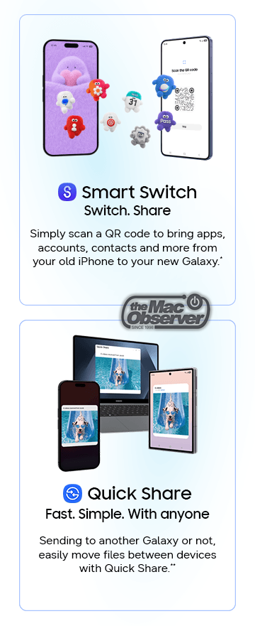 Samsung Smart Switch and Quick Share promotion for the Galaxy A18