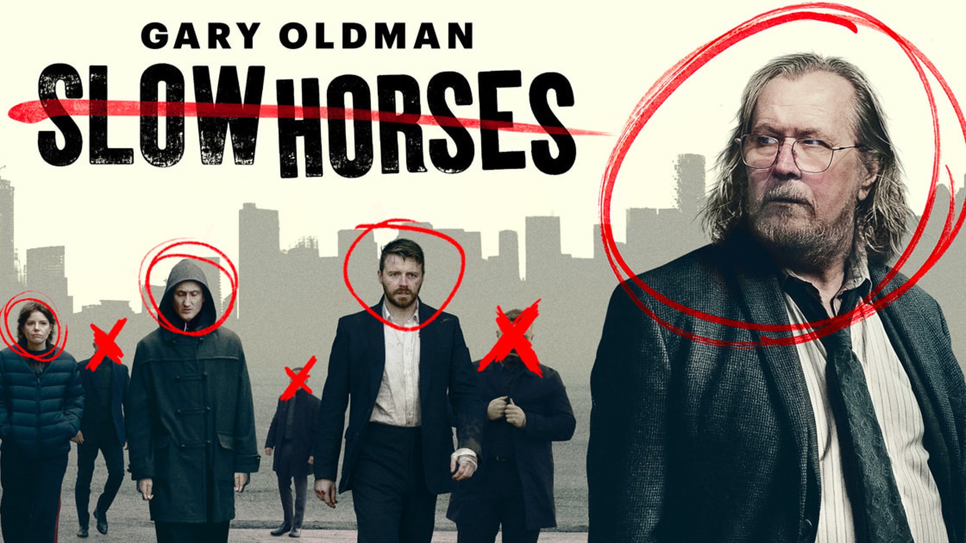 Jackson Lamb and the Slow Horses in official Season 6 artwork