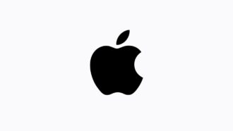 Apple logo on a white background