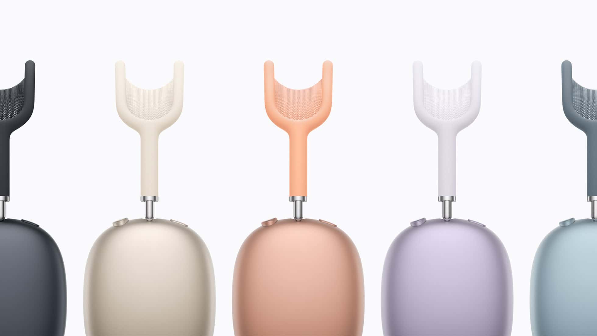 AirPods Max 2 in midnight, starlight, orange, purple and blue