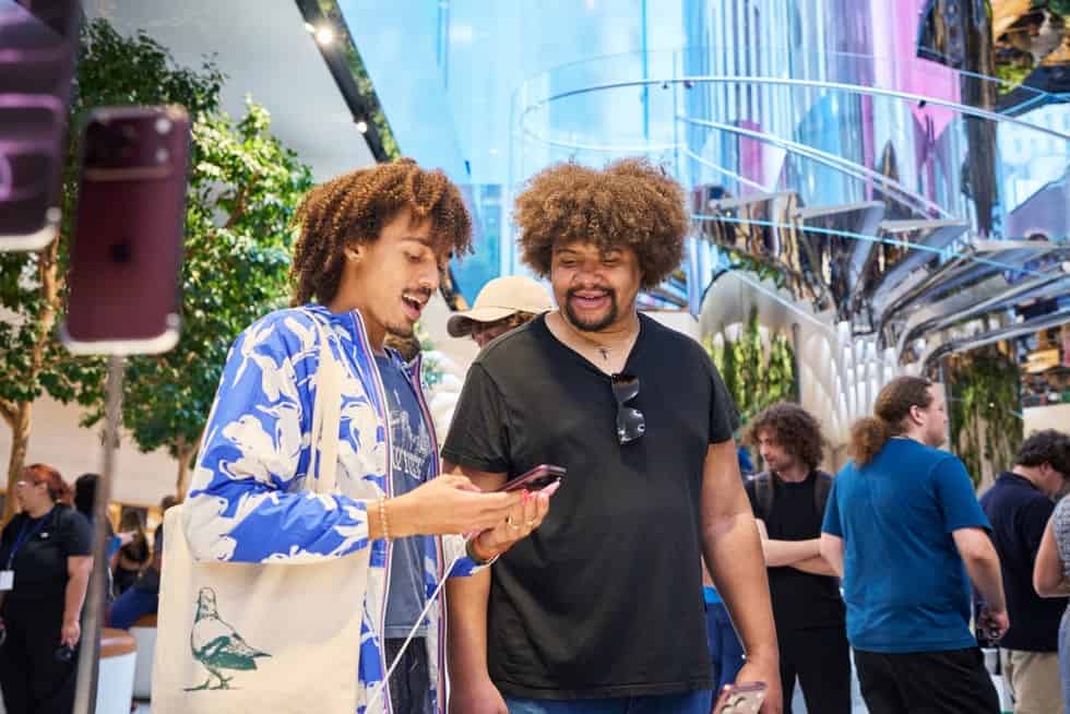 Customers try iPhone 18 Pro at Apple Fifth Avenue in New York