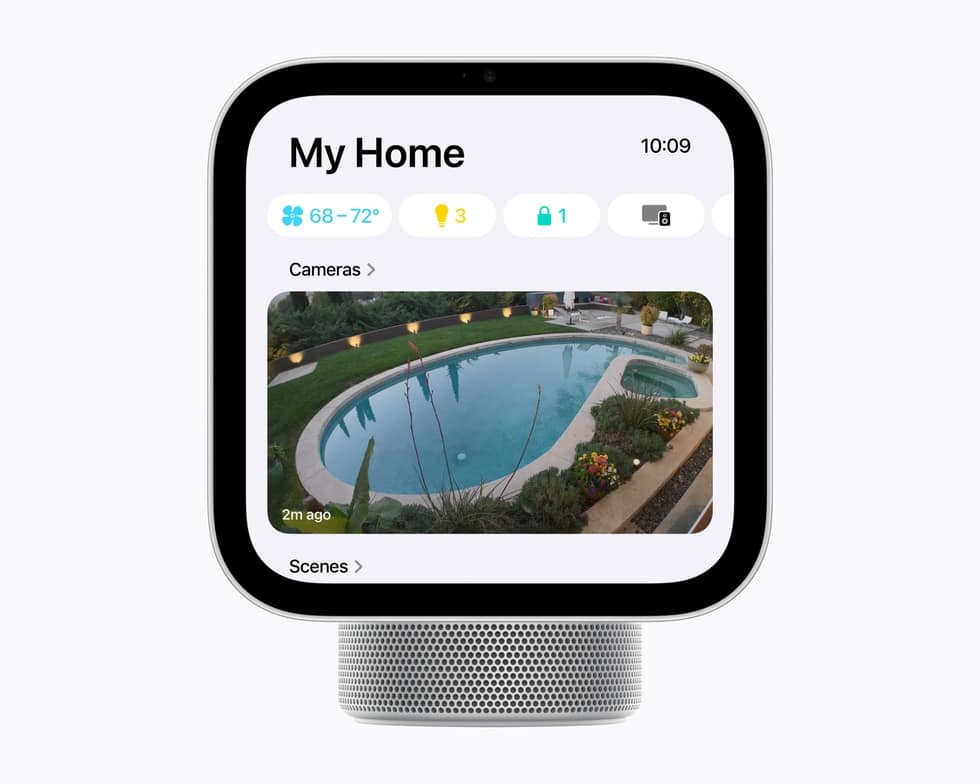 Apple HomeView showing Apple Home Collection camera and climate controls