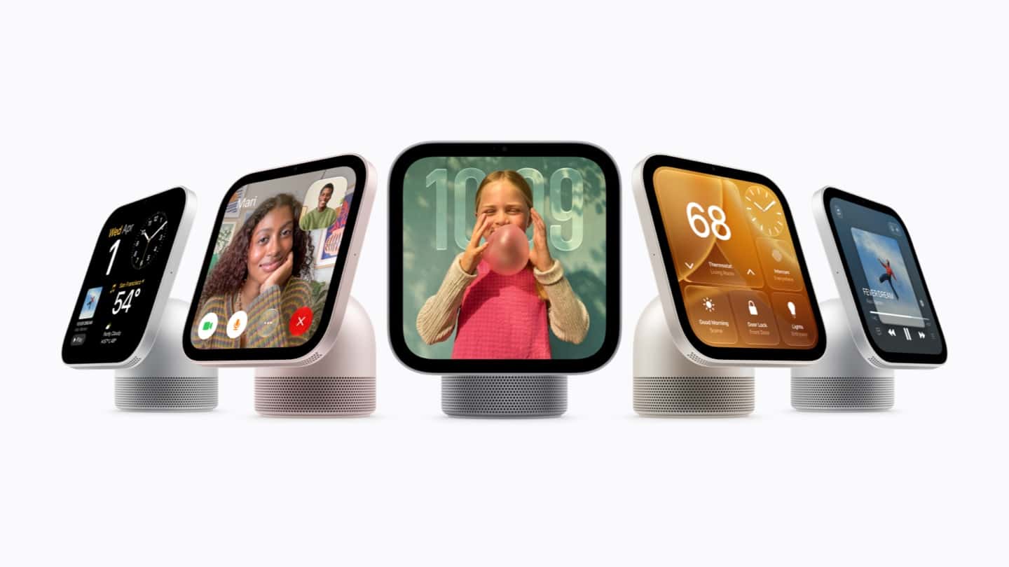 Apple HomeView in silver, starlight, rose pink and space gray