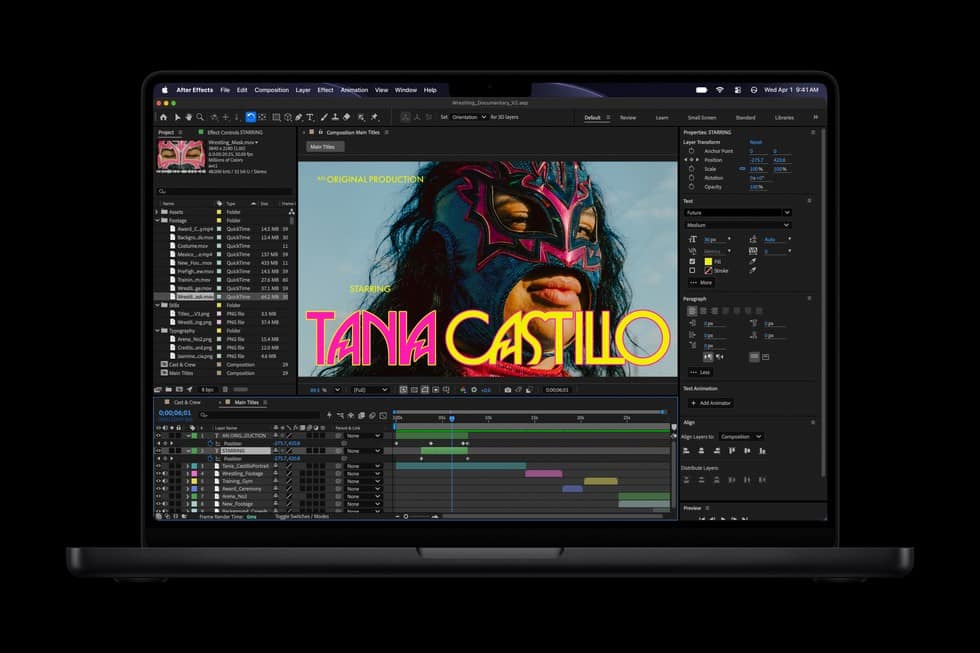 MacBook Pro running Adobe After Effects