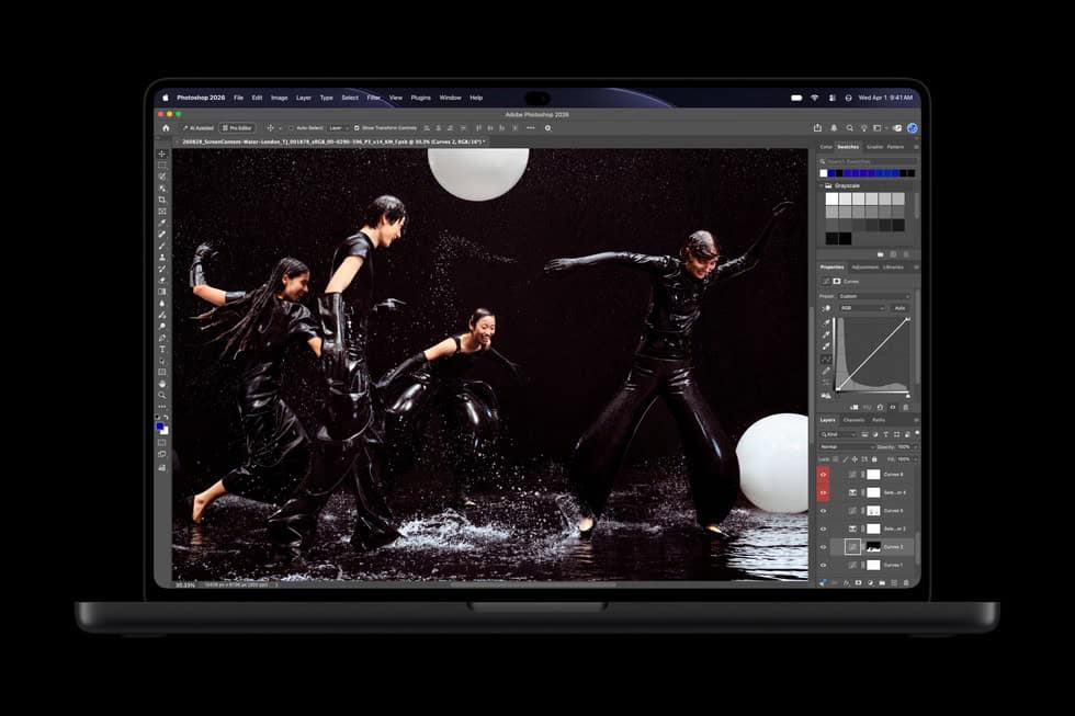 MacBook Pro with PROLED XDR Display running Adobe Photoshop