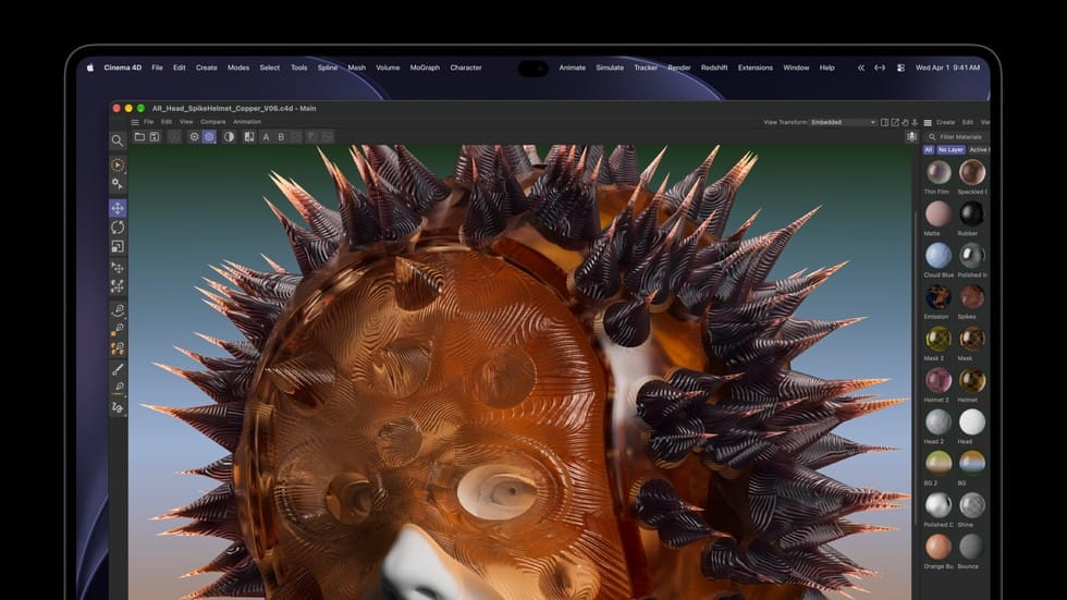 MacBook Pro with PROLED XDR Display running Cinema 4D