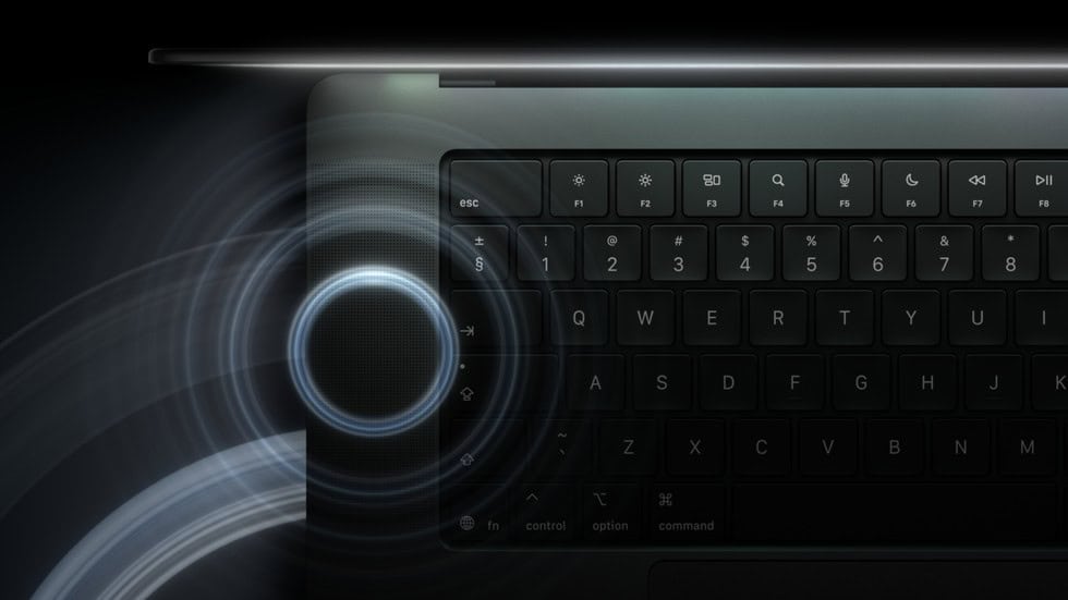 Six-speaker audio system in the MacBook Pro with PROLED XDR Display