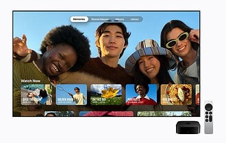 Apple TV 4K showing iCloud photos on screen