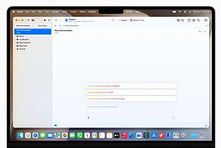 MacBook Pro shows a new conversation page in Xcode 27