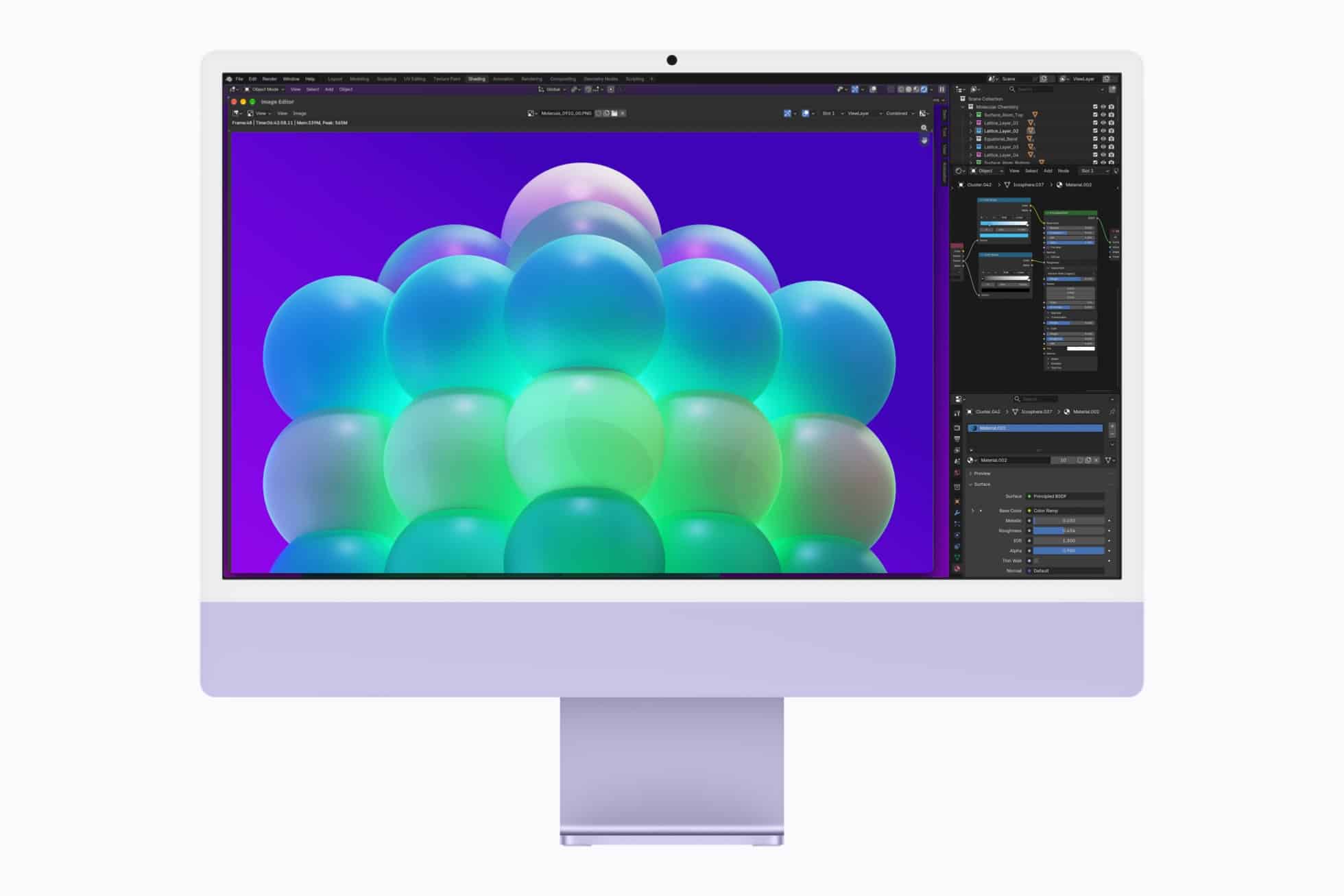iMac with M6 running Blender