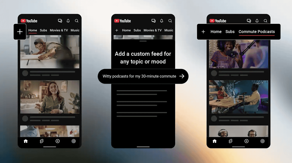 YouTube Custom Feeds Topics