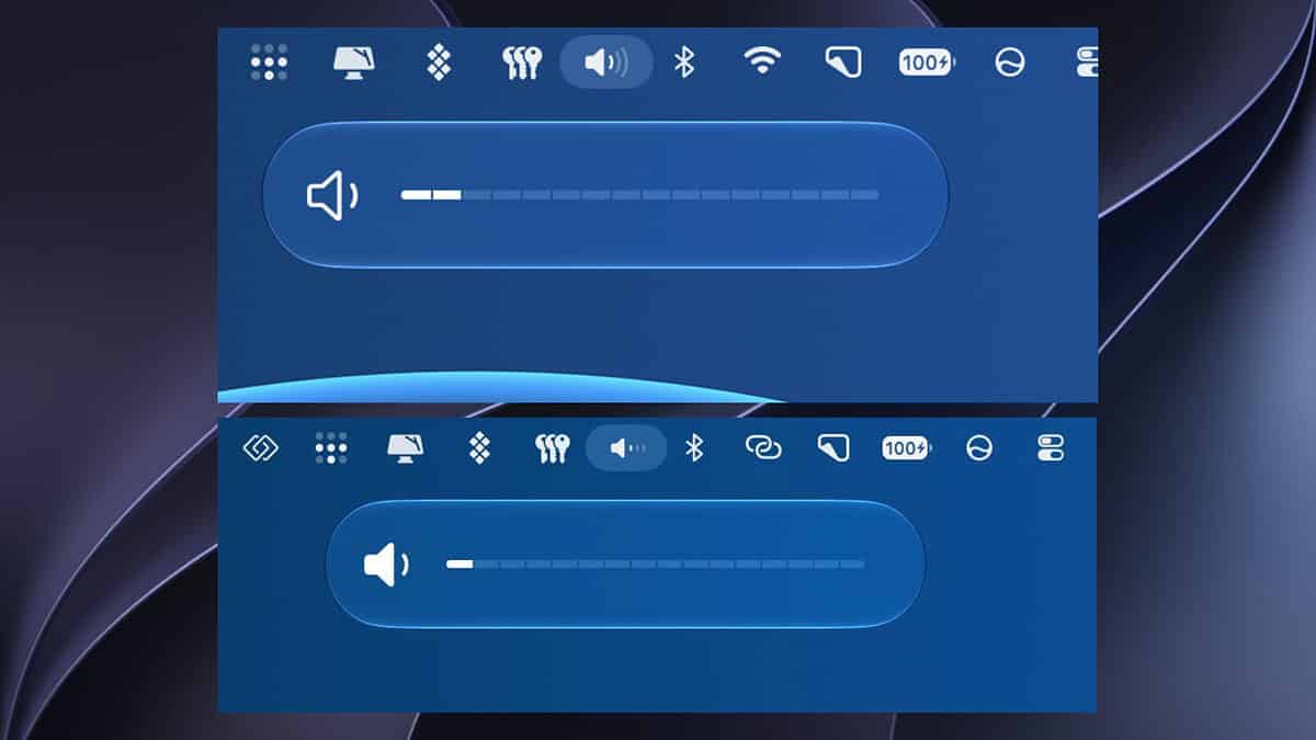Volume Test Screen Design macOS 27.2 Beta 4 Includes Redesigned Brightness and Volume Controls