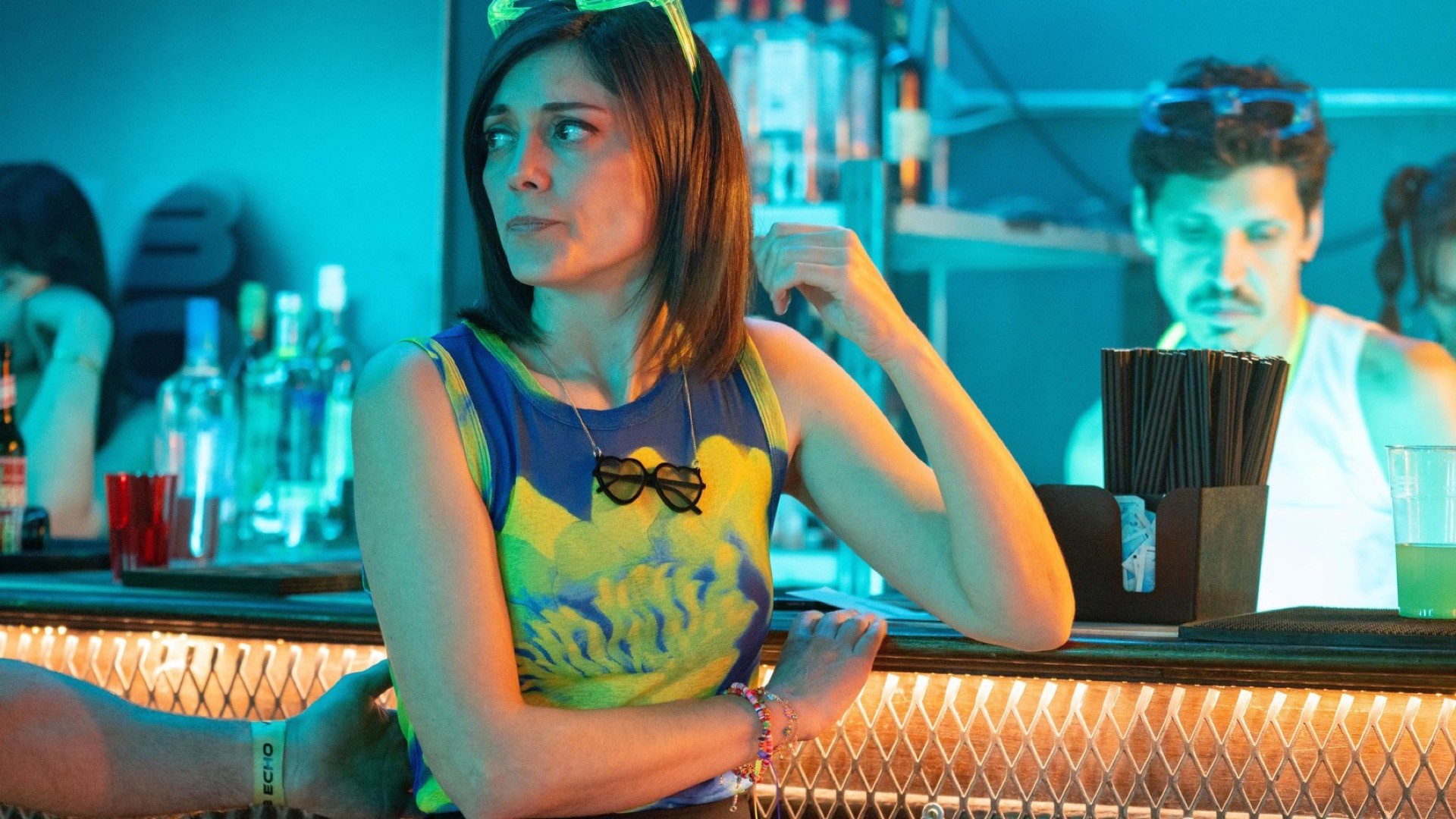 Lucia Diaz inside the Ibiza nightclub in The Good Ship Murder Season 3 Episode 7