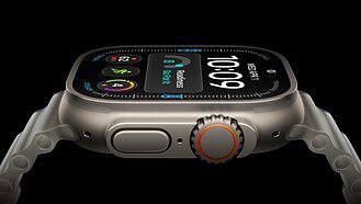 Apple Watch Ultra 4 shown with an orange band
