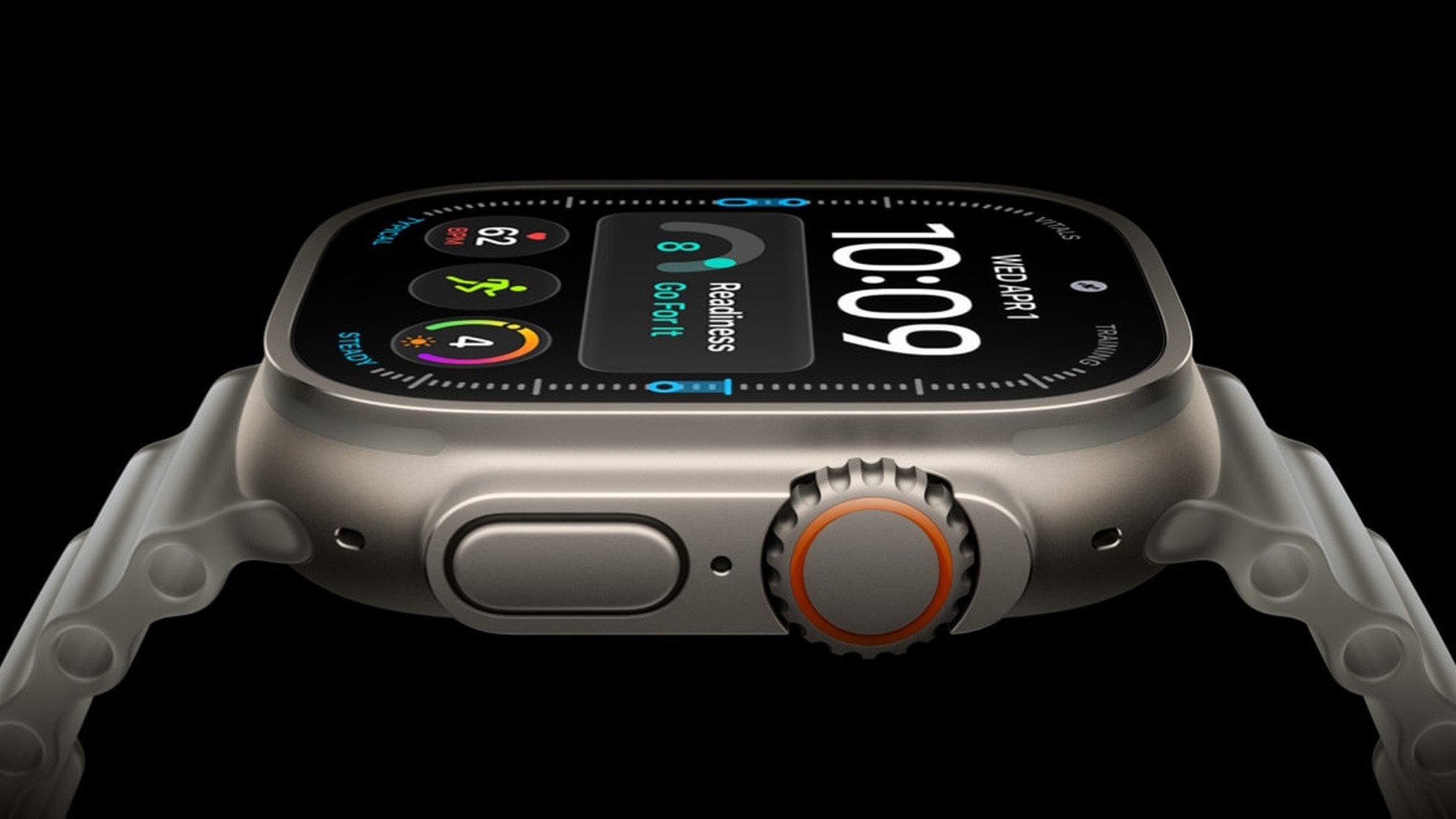 Apple Watch Ultra 4 shown with an orange band