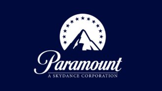 Paramount mountain logo on a dark blue background