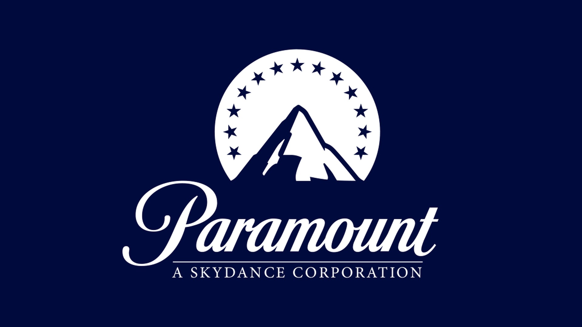 Paramount mountain logo on a dark blue background