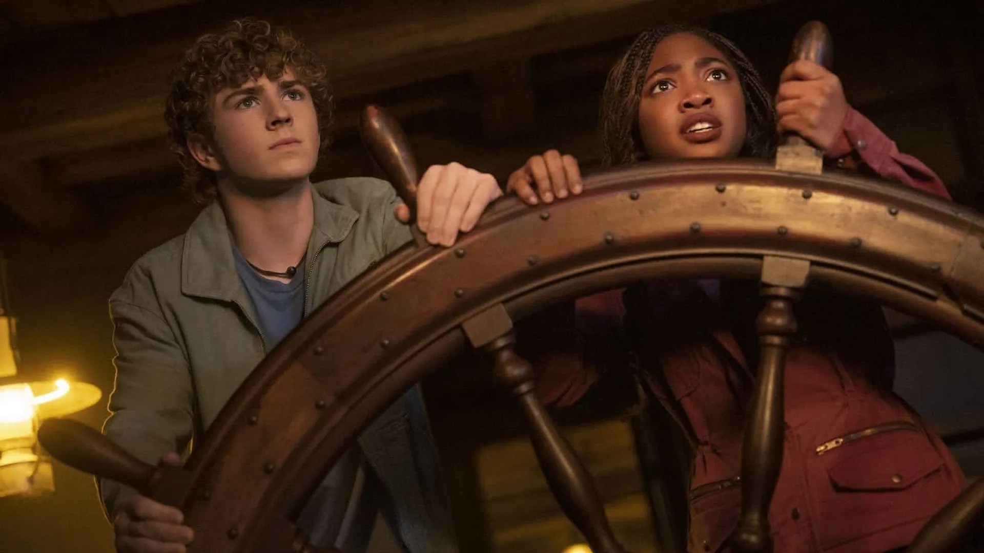 Percy and Annabeth steer a ship in Percy Jackson and the Olympians Season 2