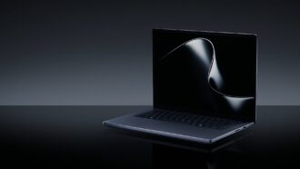 Microsoft Surface Laptop Ultra open on a dark background