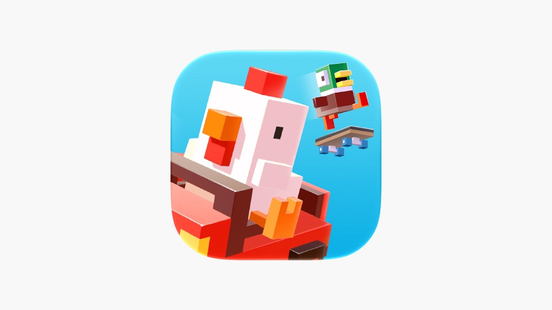 Crossy Road Rush characters racing through a colorful island obstacle course
